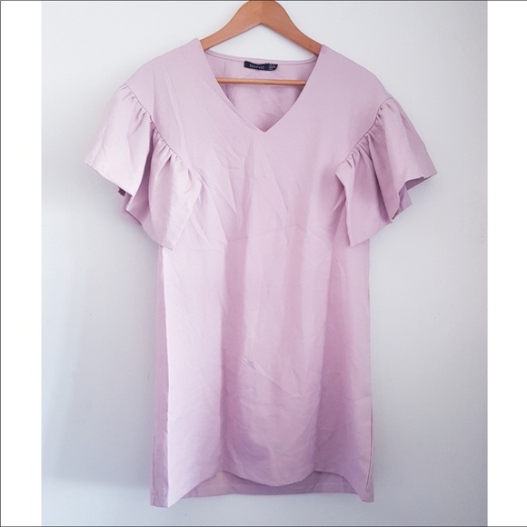 Boohoo | Ruffled short sleeves straight dress - Picture 5 of 11